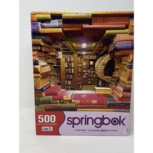Springbok 500 Piece Puzzle Book Shop Library Theme - Made in USA